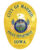 badge for police a gold badge with a white eagle and blue text