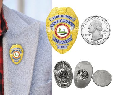 badge for police Pine Dunes Golf Course Fine Resorts Gold Lapel pins. Style 2-c14-2