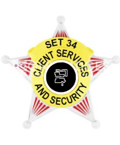 5 Point Star Badge Red Stripe 10 14 b3 set 34