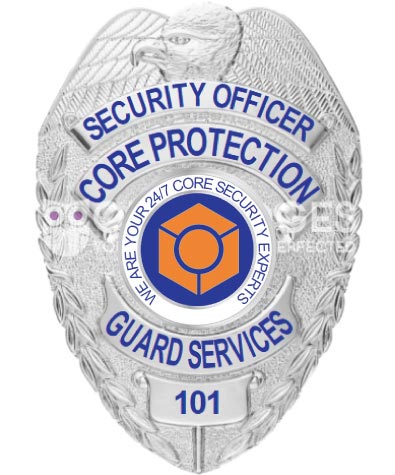 badge for police Core Protection Security Officer Silver Badge. Style # 2-c14-2