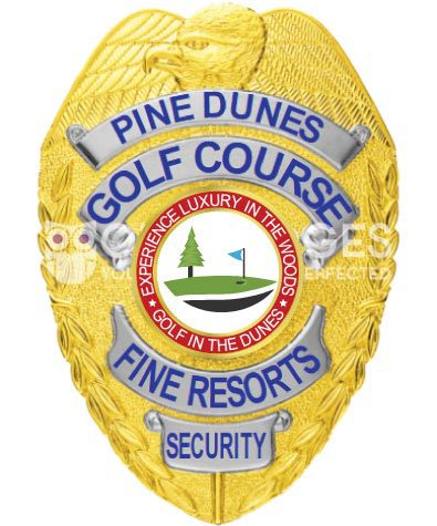 badge for police a gold badge with text on it