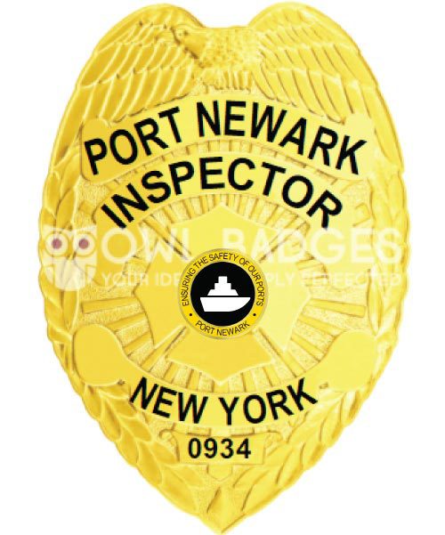 New york police badge a yellow badge with black text