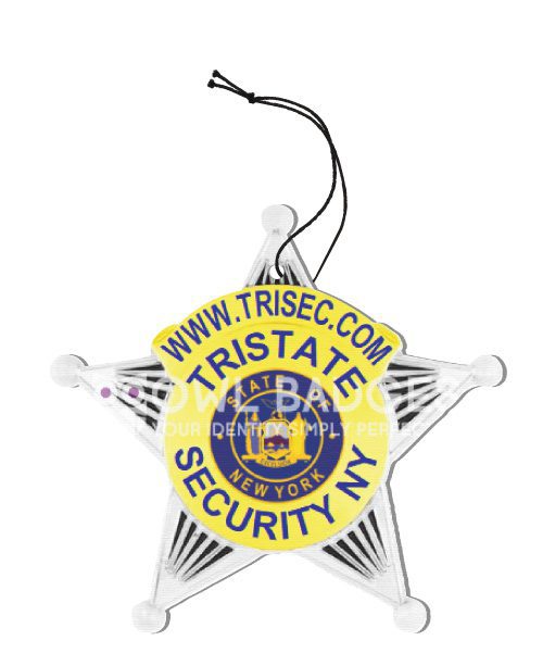 5 Point Star Air Freshener Badge 14-B1-AF - round and stars - main view