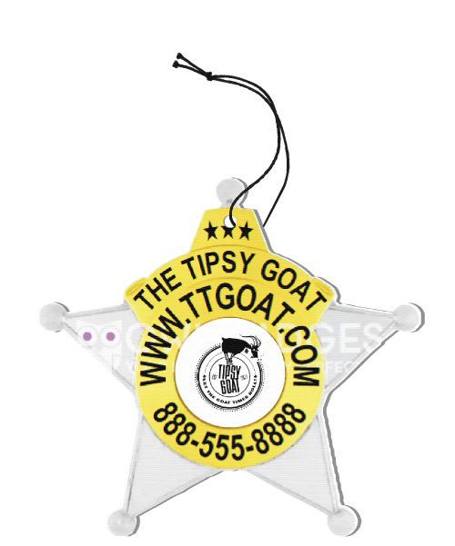 5 Point Star Air Freshener Badge 14-C1-AF - round and stars - main view