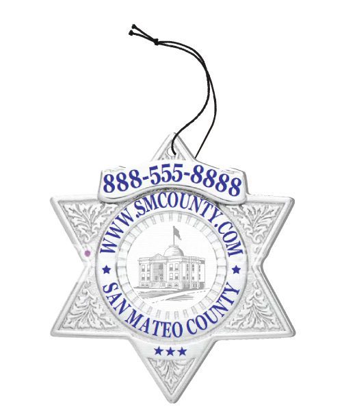 6 Point Star Air Freshener Badge 18-A1-AF - round and stars - main view