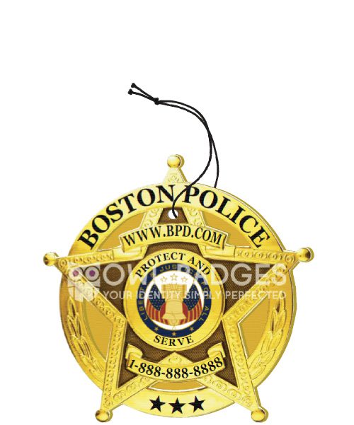 5 Point Star Air Freshener Badge 19-H15-AF - round and stars - main view