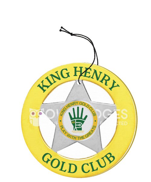 5 Point Fat Star Air Freshener Badge - round and stars - main view