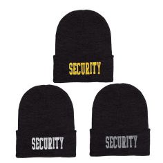 Long Beanie W/ Security Id 8 Set black long beanie gold