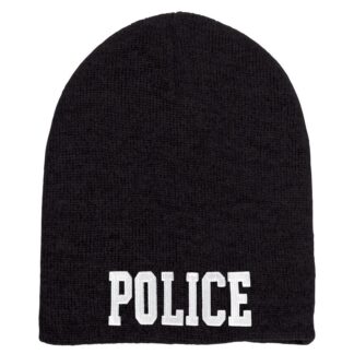 Short Beanie w/ POLICE ID - Black 2