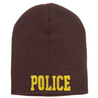 Short Beanie w/ POLICE ID - Black 1