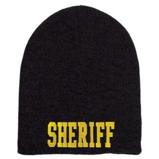Short Beanie w/ SHERIFF ID - Black 1