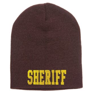 Short Beanie w/ SHERIFF ID - Brown 1