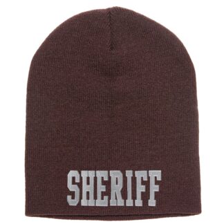 Short Beanie w/ SHERIFF ID - Brown 3