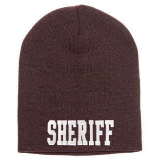 Short Beanie w/ SHERIFF ID - Brown 2