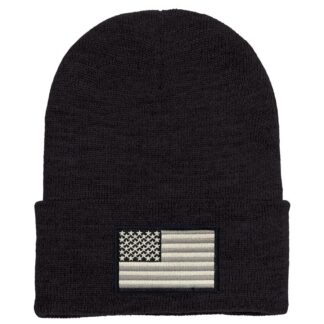 Long Beanie w/ Flag - Black 3