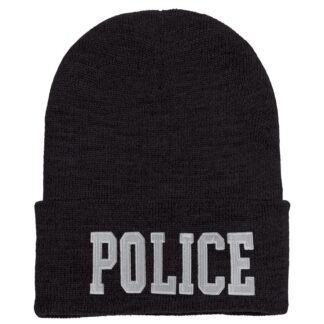 Long Beanie w/ POLICE ID - Black 3