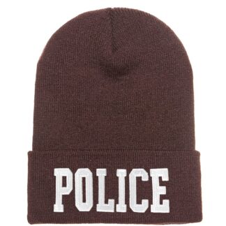 Long Beanie w/ POLICE ID - Brown 2