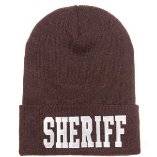 Long Beanie w/ SHERIFF ID - Brown 2