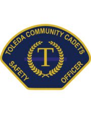 Custom patches velcro Toleda community cadets safety officer patch with gold text. a patch with a thin blue line a patch with a police officer's name
