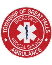 custom iron on patches township Emergency Medical services Ambulance patch a red and white logo
