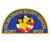 Personalized Iron on patch Golden Dragon Security services a blue and yellow patch with a dragon and stars