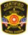 Custom cloth patches Certified security services patrol division officer patch a yellow and black badge with red and white text
