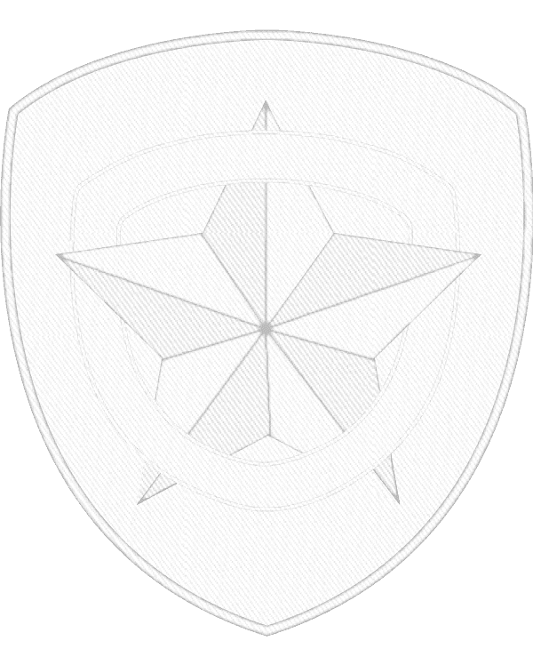 A white shield with a star