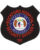 custom patches for hospital security a black shield with red text and blue and white logo
