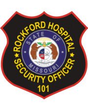 custom patches for hospital security a patch with a logo and text