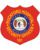 custom patches for hospital security a red shield with yellow text and blue and white logo
