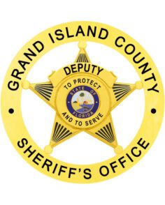 Sheriff badge grand island county sheriff s' office a yellow badge with a star