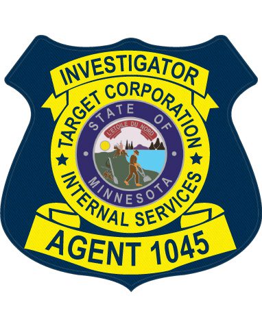 a blue and yellow badge with yellow text Investigator Agent Embroidered patches