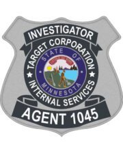 Investigator Agent Embroidered patches in black, a grey badge with a purple and white logo
