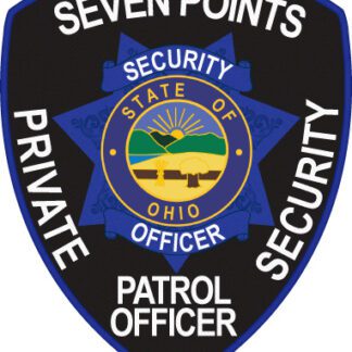 Embroidered patch seven points private security patch with blue borders and white text a patch of a security officer