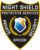 Embroidered patches for clothes night shield protective services security officer patch a black and white shield with gold and blue text