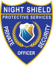 Embroidered patches for clothes night shield protective services security officer patch a blue shield with white text and gold shield
