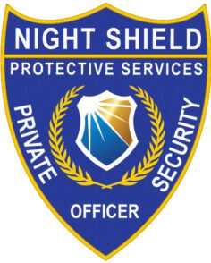 Embroidered patches for clothes night shield protective services security officer patch a blue shield with white text and gold shield