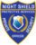 Embroidered patches for clothes night shield protective services security officer patch a blue shield with white text and gold shield