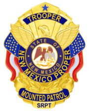 Nypd Badges New Mexico Mounted Trooper Patrol Officer Gold badge with flag and eagle. Style # 1-A10R