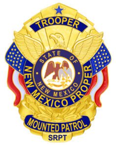 Nypd badges new mexico mounted trooper patrol officer gold badge with flag and eagle. Style # 1-a10r