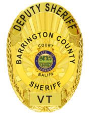 Badge sheriff Barrington County Sheriff gold badge. Style # 11-19a1