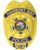 Badge sheriff Harmony Bay Police Chief gold badge with a star and Blue text. Style # 3-D1R