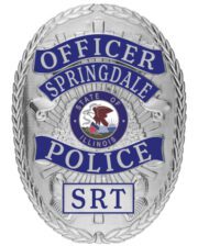 police officer badge Springdale Police Officer silver badge with state of Illinois center seal. Style # 8-d13r