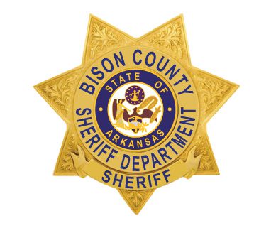 sheriff badge a gold star shaped badge with blue and white text