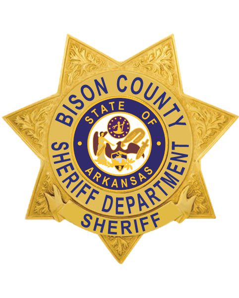 sheriff badge a gold star shaped badge with blue and white text