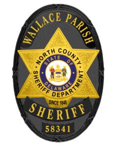 Sheriff badge north county sheriff department a black and yellow badge with a star