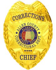 badge lapd Allen County Correctional Department corrections Gold Badge with a star. Style # 3-c118H14