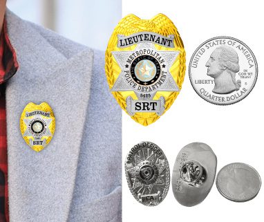 Metropolitan Police Department Lieutenant Gold badge with Silver Star. Style # 3-c118H14