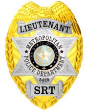 badge lapd Metropolitan Police Department Lieutenant Gold badge with Silver Star. Style # 3-c118H14