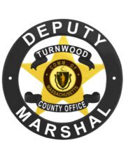Deputy Marshal police badge a circular black and yellow logo with a star